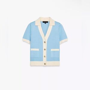 Zara SHORT SLEEVE KNIT CARDIGAN TOP